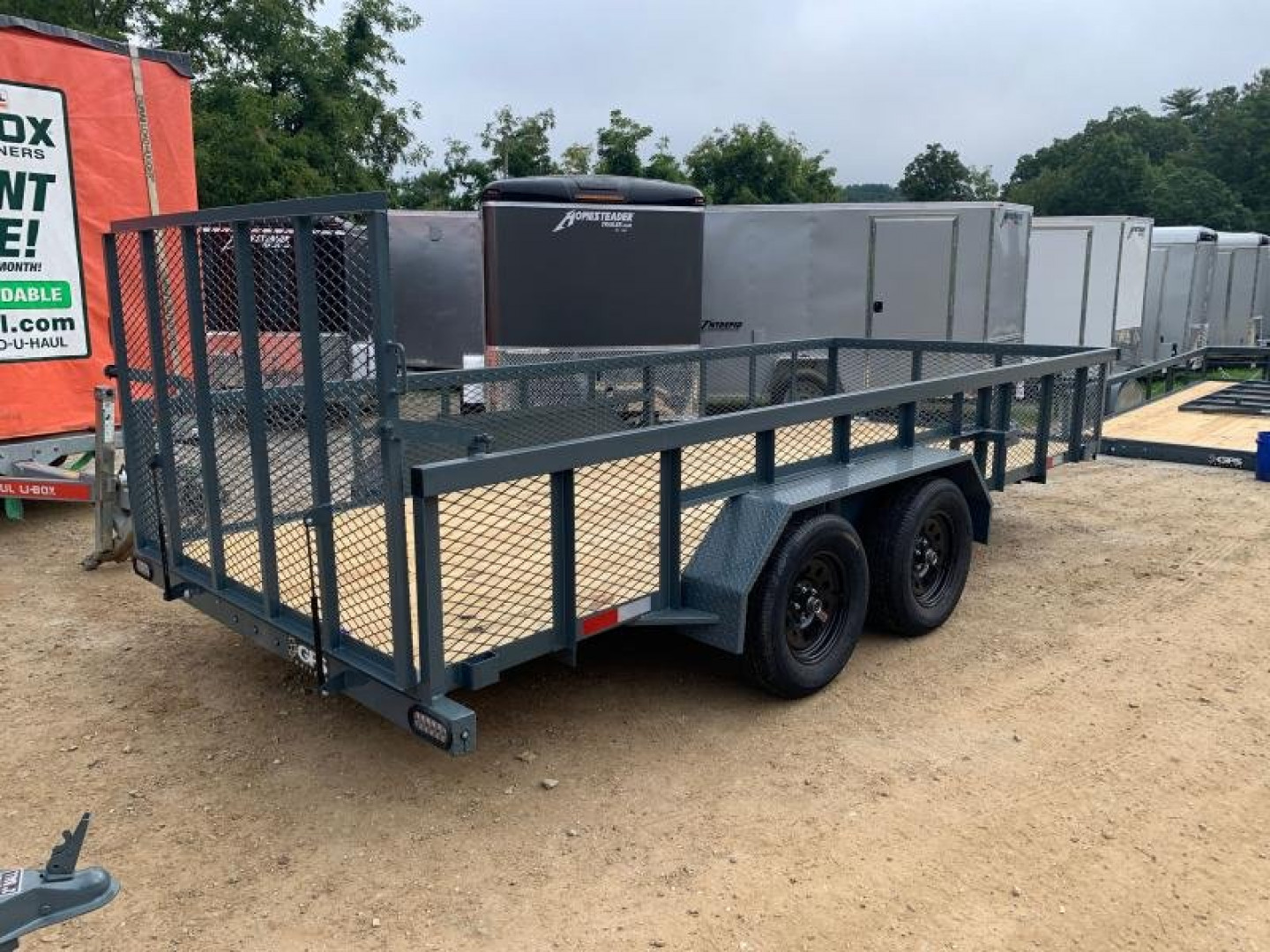 New 2025 GPS TRAILERS Utility Trailer / GTT Series / 82" Wide x 16' Long / 2-3500# Electric Brake Axles / 4' Mesh Gate / 24" High Mesh Sides