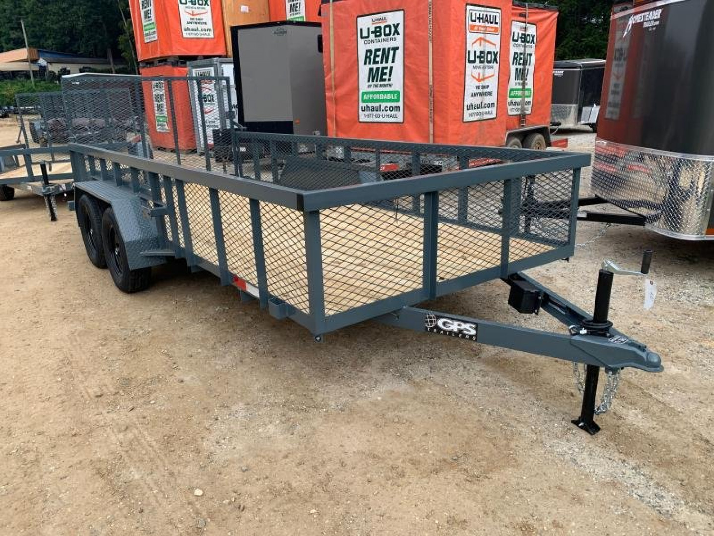 New 2025 GPS TRAILERS Utility Trailer / GTT Series / 82" Wide x 16' Long / 2-3500# Electric Brake Axles / 4' Mesh Gate / 24" High Mesh Sides