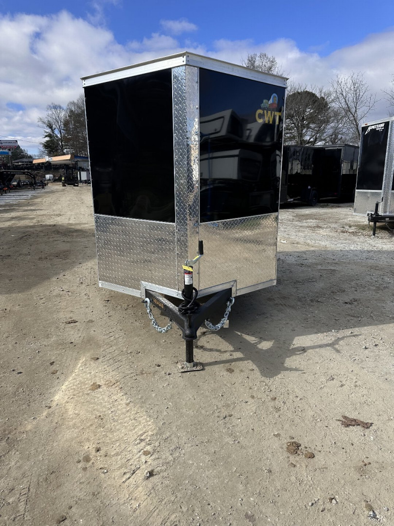New 2025 Covered Wagon Trailers 5X8SA Cargo / Enclosed Trailer / 5X8 .030 BLACK ALUMINUM EXTERIOR