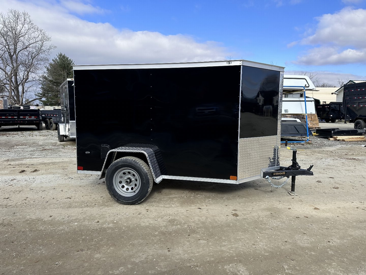 New 2025 Covered Wagon Trailers 5X8SA Cargo / Enclosed Trailer / 5X8 .030 BLACK ALUMINUM EXTERIOR
