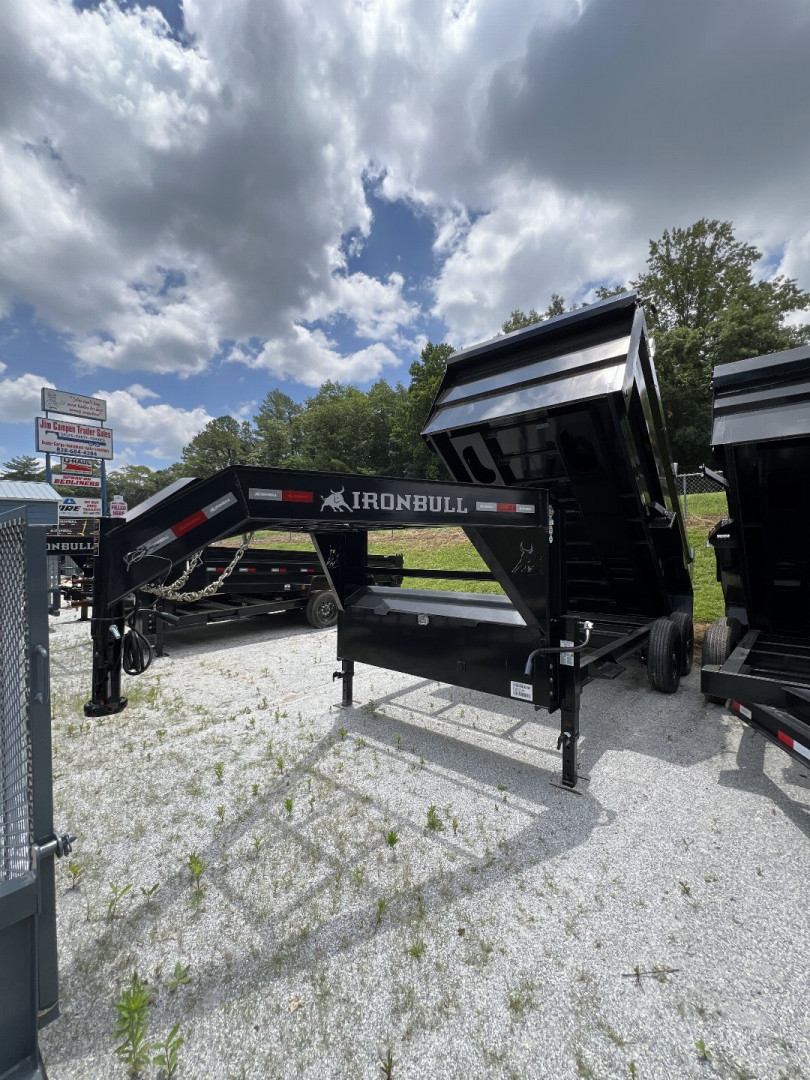 New 2025 Iron Bull Gooseneck Dump Trailer / DTG Series/ 83" Wide x 14' Long / 48" High Sides / Tarp / Ramps / Scissor Hoist / 2-7000# Electric Brake Axles