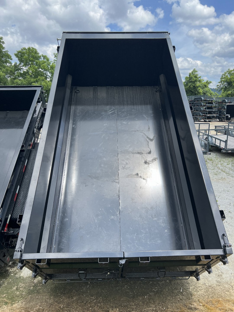 New 2025 Iron Bull Gooseneck Dump Trailer / DTG Series/ 83" Wide x 14' Long / 48" High Sides / Tarp / Ramps / Scissor Hoist / 2-7000# Electric Brake Axles