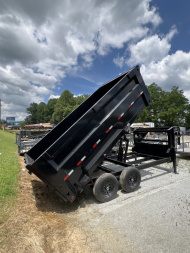 New 2025 Iron Bull Gooseneck Dump Trailer / DTG Series/ 83" Wide x 14' Long / 48" High Sides / Tarp / Ramps / Scissor Hoist / 2-7000# Electric Brake Axles