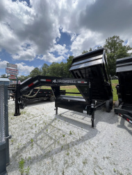 New 2025 Iron Bull Gooseneck Dump Trailer / DTG Series/ 83" Wide x 14' Long / 48" High Sides / Tarp / Ramps / Scissor Hoist / 2-7000# Electric Brake Axles