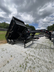 New 2025 Iron Bull Gooseneck Dump Trailer / DTG Series/ 83" Wide x 14' Long / 48" High Sides / Tarp / Ramps / Scissor Hoist / 2-7000# Electric Brake Axles