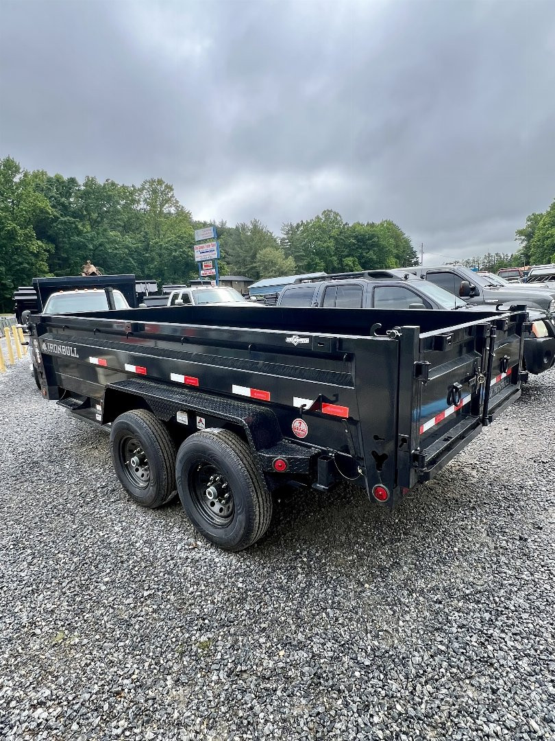 New 2025 Iron Bull Dump Trailer / DTB Series / 83" Wide x 14' Long / Telescopic Hoist / Ramp / Tarp / 24" High Sides