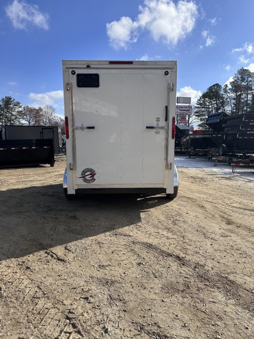 New 2025 Homesteader Trailer / 612IT / 6' wide x 12' Long / 32" Side Door w/ RV Lock / Ramp Rear Door / 6'6' Interior Height / .030 White Aluminum