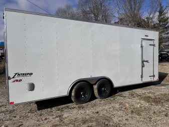 New 2025 HOMESTEADER CARGO TRAILER / INTREPID SERIES / 8..6'X20' / 7' INTERIOR HEIGHT / 32" SIDE DOOR / RAMP REAR DOOR / .080 WHITE POLY CORE ALUMINUM