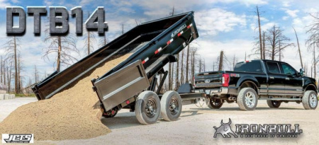 New 2025 Iron Bull Dump Trailer / DTB Series / 83" Wide x 16' Long / Scissor Hoist / Ramp / Tarp / 24" High Sides