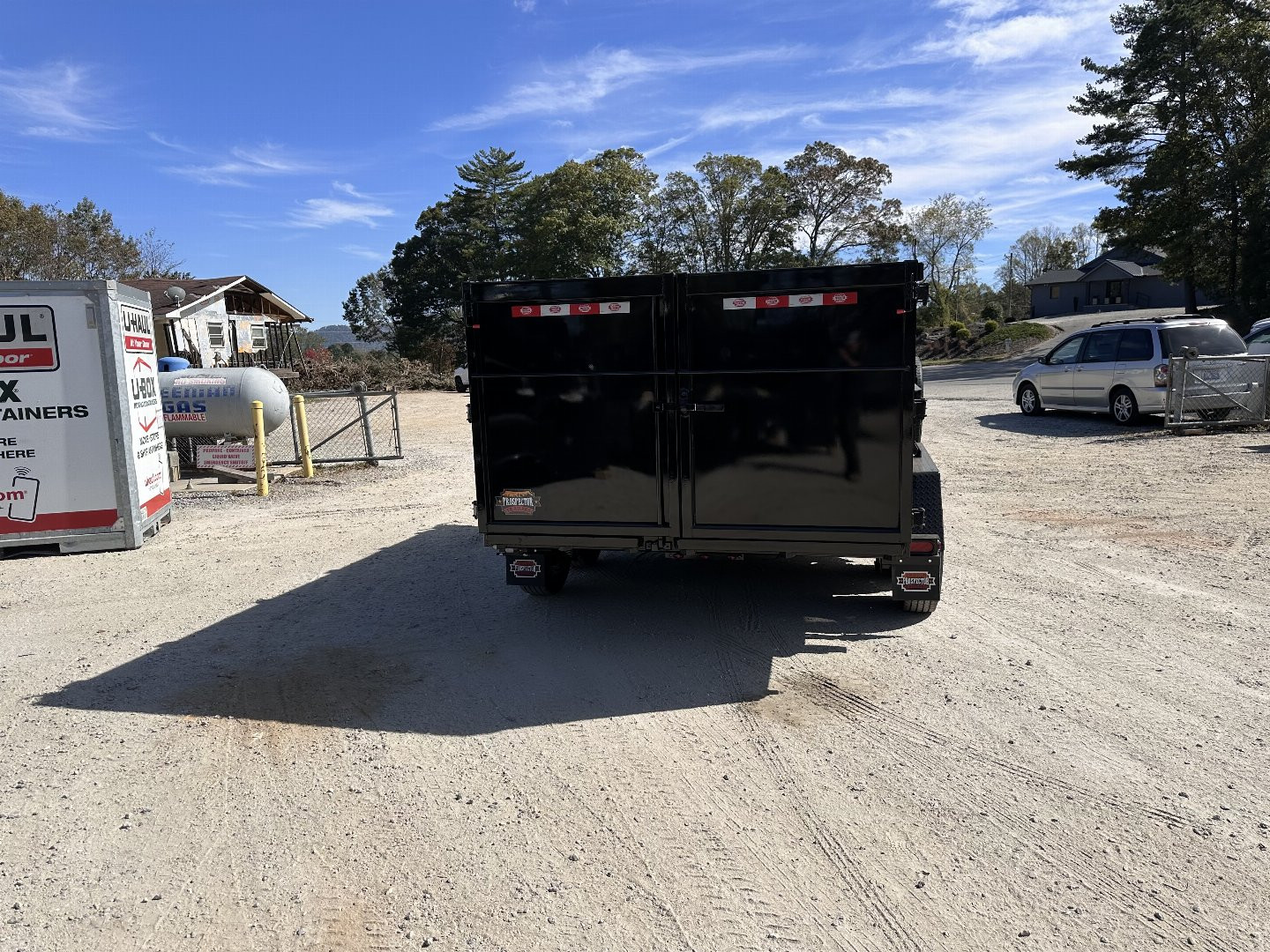 New 2025 Prospector 7X14X4X14-T Dump Trailer / 7' Wide x 14' Long / 4' High Sides / Ramps / Tarp / Barn Door Tail Gates / Telescopic Hoist / 14 ply tires / Spare Tire and Wheel