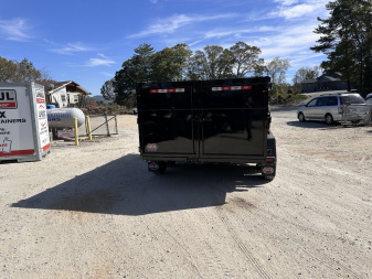 New 2025 Prospector 7X14X4X14-T Dump Trailer / 7' Wide x 14' Long / 4' High Sides / Ramps / Tarp / Barn Door Tail Gates / Telescopic Hoist / 14 ply tires / Spare Tire and Wheel