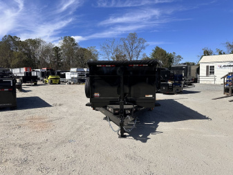 New 2025 Prospector 7X14X4X14-T Dump Trailer / 7' Wide x 14' Long / 4' High Sides / Ramps / Tarp / Barn Door Tail Gates / Telescopic Hoist / 14 ply tires / Spare Tire and Wheel