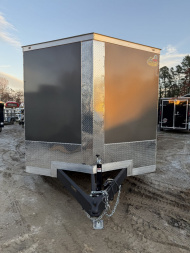 New 2025 Covered Wagon Trailers 8.5X16 TA3 Gold Series / Steel Floor Pkg Cargo / Enclosed Trailer / 7' Interior Height / 48" Side door with pull out step / 5200# Electric Brake Axles / Steel Floor with 12" Steel Kick plate / .080 Charcoal Poly Core Siding