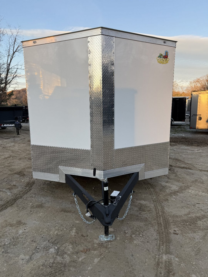 New 2025 Covered Wagon Trailers 8.5X16 TA3 Gold Series / Steel Floor Pkg Cargo / Enclosed Trailer / 7' Interior Height / 48" Side door with pull out step / 5200# Electric Brake Axles / Steel Floor with 12" Steel Kick plate / .080 White Poly Core Siding