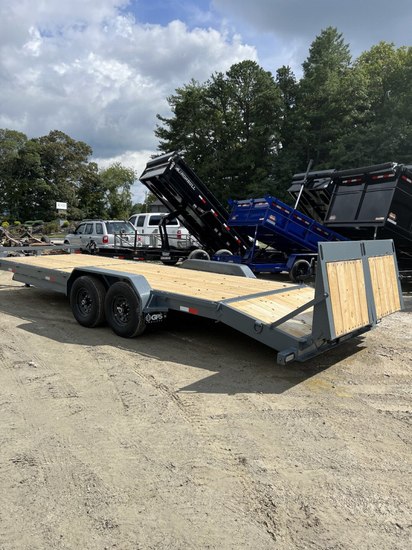 New 2024 GPS Trailers Equipment Trailer / EH2414K Series / MACDADDY RAMPS / 2-7,000# Electric Brake Axles / PT Wood Floor / 12K Drop Leg Jack