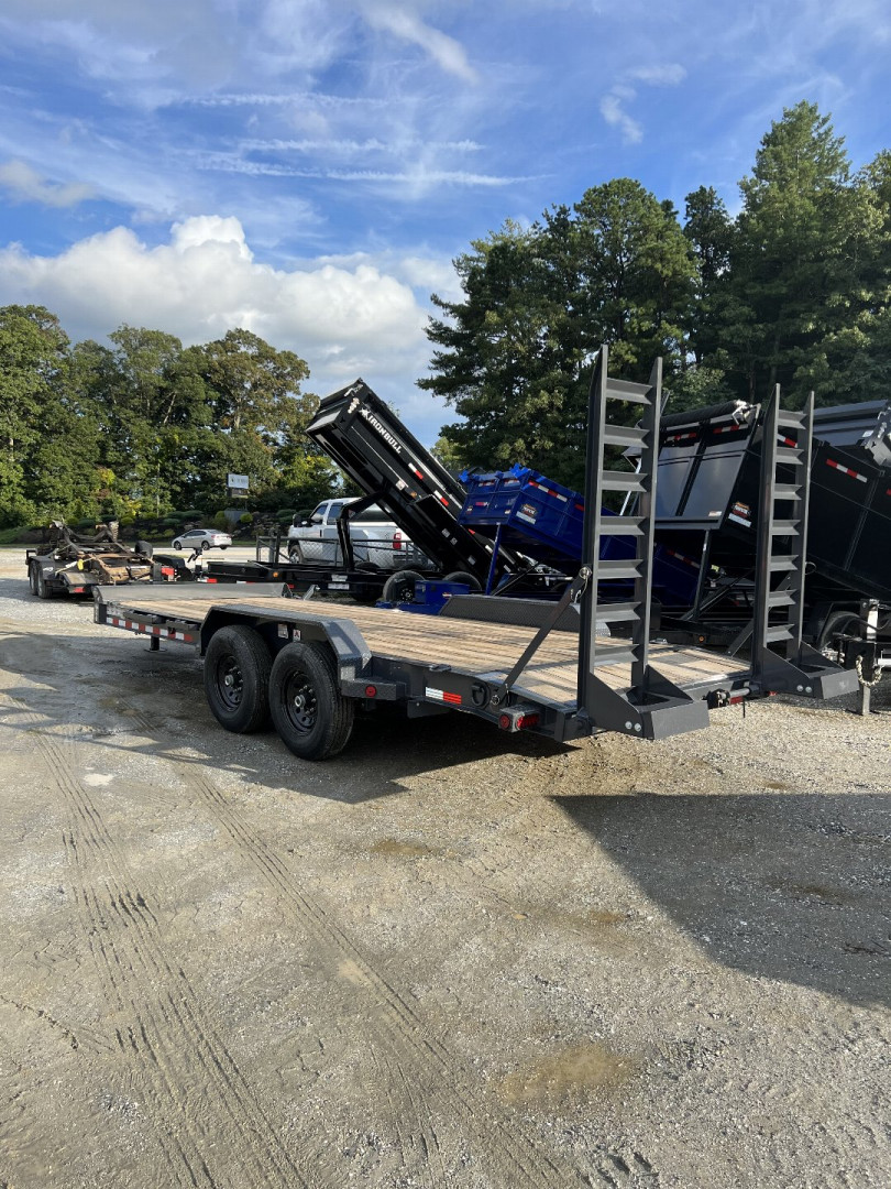 New 2024 Iron Bull EWB Series Equipment Trailer / 83"x20 / 2-7,000# Electric Brake Axles / Stand Up Ramps / Jumbo Toolbox