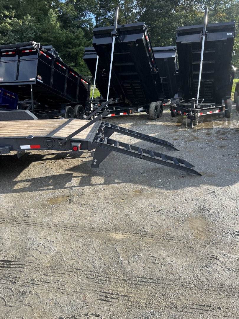 New 2024 Iron Bull EWB Series Equipment Trailer / 83"x20 / 2-7,000# Electric Brake Axles / Stand Up Ramps / Jumbo Toolbox