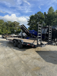 New 2024 Iron Bull EWB Series Equipment Trailer / 83"x20 / 2-7,000# Electric Brake Axles / Stand Up Ramps / Jumbo Toolbox