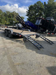 New 2024 Iron Bull EWB Series Equipment Trailer / 83"x20 / 2-7,000# Electric Brake Axles / Stand Up Ramps / Jumbo Toolbox