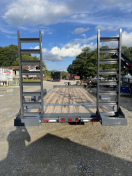 New 2024 Iron Bull EWB Series Equipment Trailer / 83"x20 / 2-7,000# Electric Brake Axles / Stand Up Ramps / Jumbo Toolbox