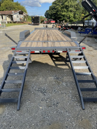 New 2024 Iron Bull EWB Series Equipment Trailer / 83"x20 / 2-7,000# Electric Brake Axles / Stand Up Ramps / Jumbo Toolbox