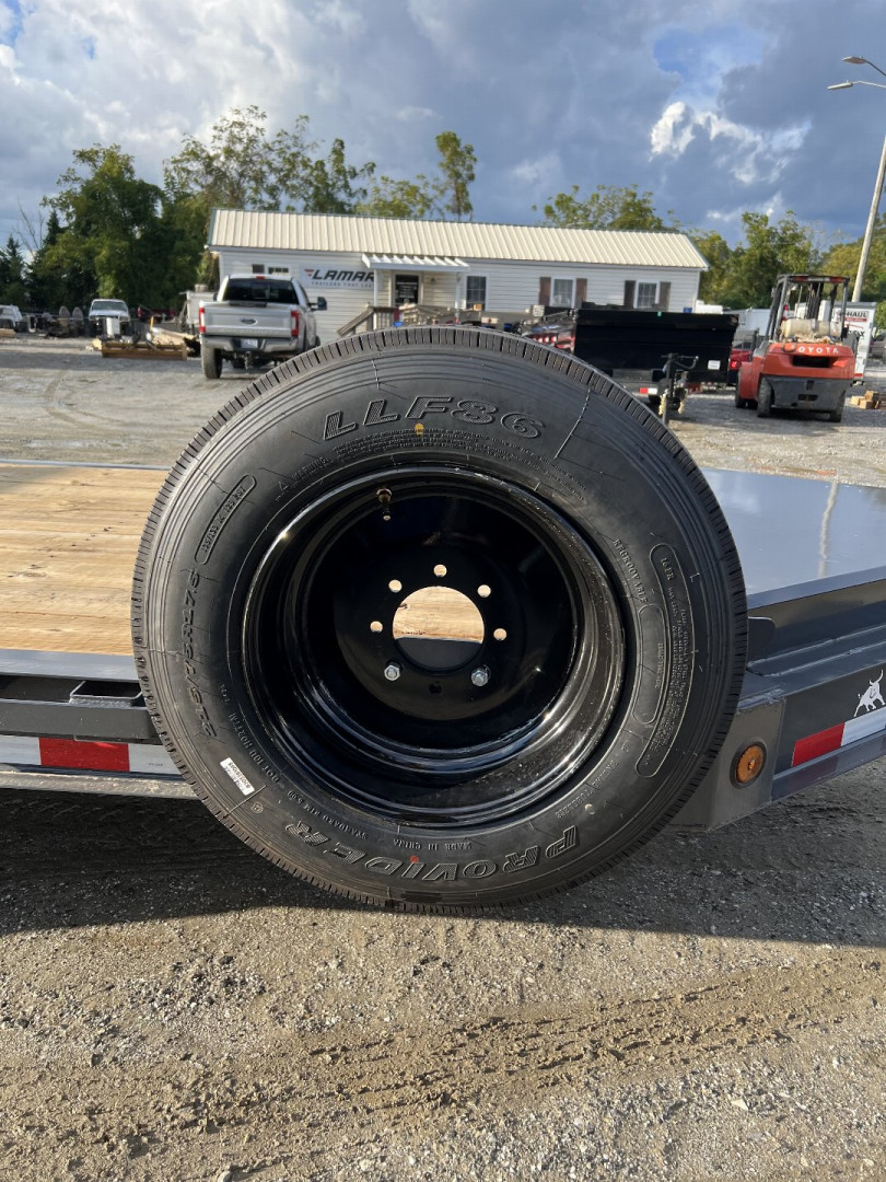 New 2024 Iron Bull EWB Series Equipment Trailer / 83"x22 / 2-8,000# Electric Brake Axles / Stand Up Ramps / Jumbo Toolbox/ 17.5" Tires and Spare Tire and Wheel