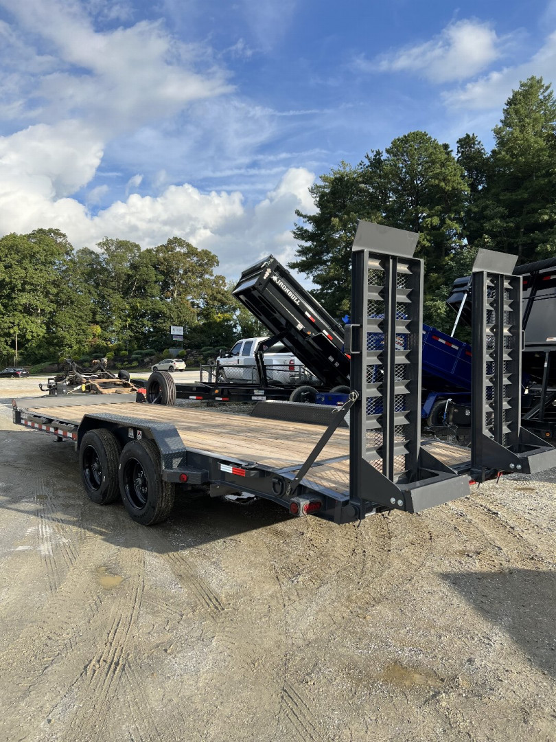 New 2024 Iron Bull EWB Series Equipment Trailer / 83"x22 / 2-8,000# Electric Brake Axles / Stand Up Ramps / Jumbo Toolbox/ 17.5" Tires and Spare Tire and Wheel