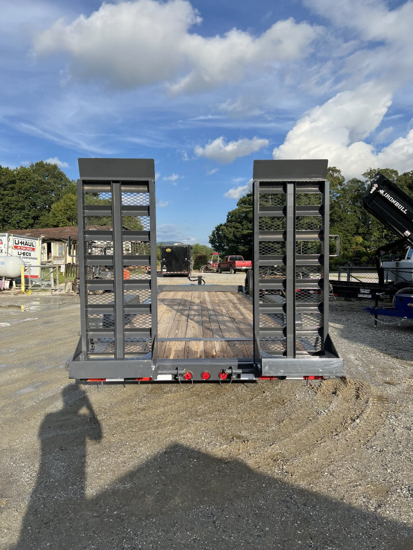 New 2024 Iron Bull EWB Series Equipment Trailer / 83"x22 / 2-8,000# Electric Brake Axles / Stand Up Ramps / Jumbo Toolbox/ 17.5" Tires and Spare Tire and Wheel