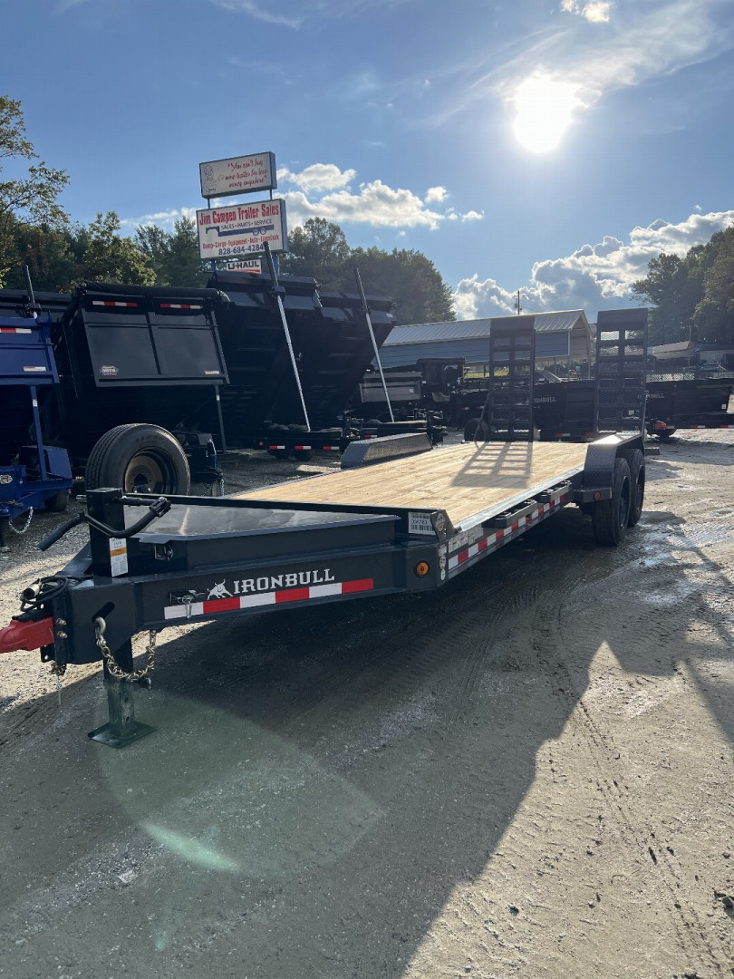 New 2024 Iron Bull EWB Series Equipment Trailer / 83"x22 / 2-8,000# Electric Brake Axles / Stand Up Ramps / Jumbo Toolbox/ 17.5" Tires and Spare Tire and Wheel