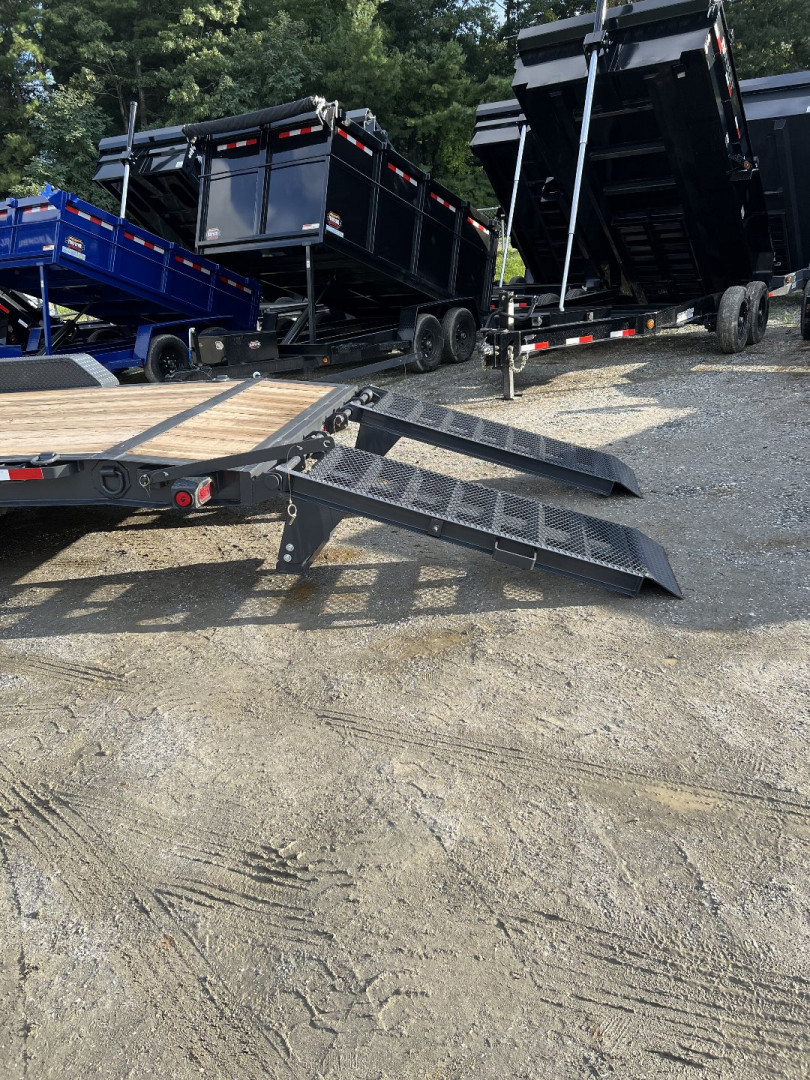 New 2024 Iron Bull EWB Series Equipment Trailer / 83"x22 / 2-8,000# Electric Brake Axles / Stand Up Ramps / Jumbo Toolbox/ 17.5" Tires and Spare Tire and Wheel