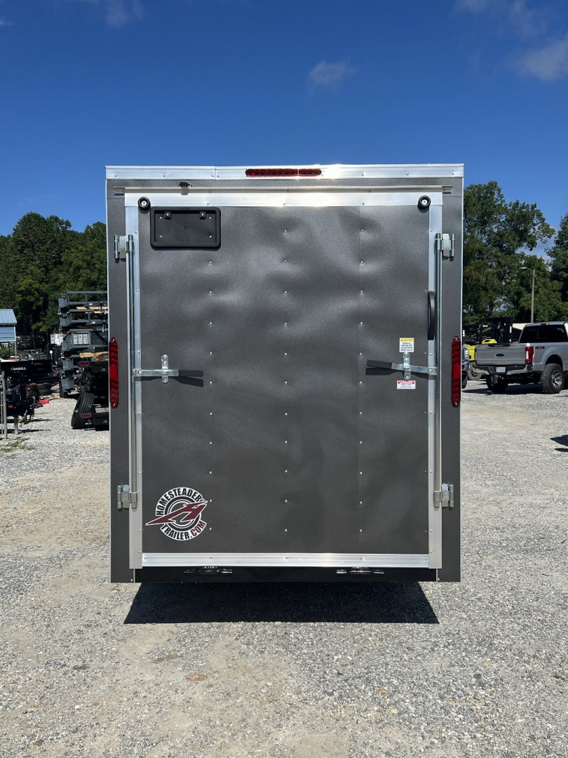 New 2025 Homesteader Trailer / 612IS / 6' wide x 12' Long / 32" Side Door w/ RV Lock / Ramp Rear Door / 6'6' Interior Height / .030 Charcoal Gray Aluminum