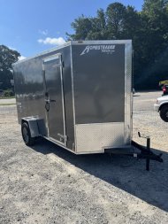 New 2025 Homesteader Trailer / 612IS / 6' wide x 12' Long / 32" Side Door w/ RV Lock / Ramp Rear Door / 6'6' Interior Height / .030 Charcoal Gray Aluminum