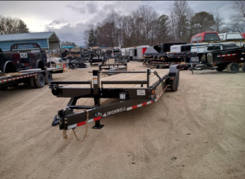 New 2023 IRON BULL ETB Series / 83" Wide x 24' Long / 2-7,000# Electric Brake Axles / Slide In Ramps / Wood Floor