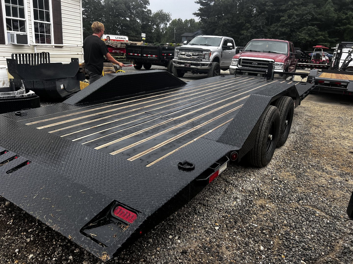 New 2023 Iron Bull Tilt Trailer /TLB Series / 2-7,000# Electric Brake Axles / Full Tilt Deck / Hyd Power Force Tilt / Hyd Jack / Black Wood Floor / Solar Panel