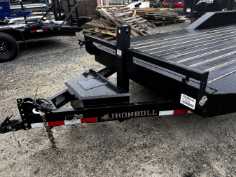 New 2023 Iron Bull Tilt Trailer /TLB Series / 2-7,000# Electric Brake Axles / Full Tilt Deck / Hyd Power Force Tilt / Hyd Jack / Black Wood Floor / Solar Panel