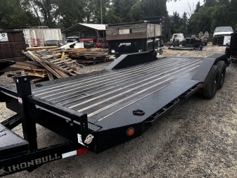 New 2023 Iron Bull Tilt Trailer /TLB Series / 2-7,000# Electric Brake Axles / Full Tilt Deck / Hyd Power Force Tilt / Hyd Jack / Black Wood Floor / Solar Panel