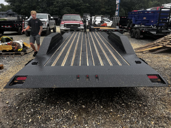 New 2023 Iron Bull Tilt Trailer /TLB Series / 2-7,000# Electric Brake Axles / Full Tilt Deck / Hyd Power Force Tilt / Hyd Jack / Black Wood Floor / Solar Panel