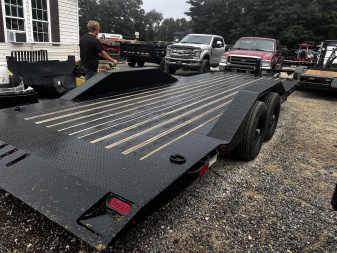 New 2023 Iron Bull Tilt Trailer /TLB Series / 2-7,000# Electric Brake Axles / Full Tilt Deck / Hyd Power Force Tilt / Hyd Jack / Black Wood Floor / Solar Panel