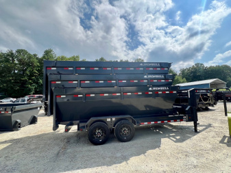New 2025 IRON BULL / ROLL-OFF DUMP TRAILER / 2-8,000# AXLES / 20 K WARRIOR WINCH / WITH 3-16' DUMP BINS