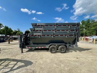 New 2025 IRON BULL / ROLL-OFF DUMP TRAILER / 2-8,000# AXLES / 20 K WARRIOR WINCH / WITH 3-16' DUMP BINS