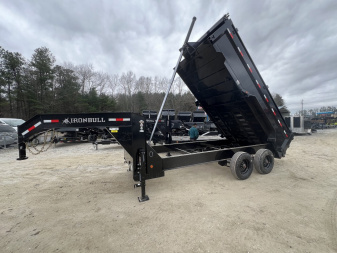 New 2025 IRON BULL Gooseneck Dump Trailer / DHG Series / 7x16 / 36" High Sides / Combo Rear Gates / 10,000# Electric Brake Axles