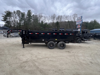 New 2025 IRON BULL Gooseneck Dump Trailer / DHG Series / 7x16 / 36" High Sides / Combo Rear Gates / 10,000# Electric Brake Axles