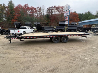 New 2024 IRON BULL Power Tilt Trailer / 102" Wide x 24' Long / 2-7,000# Electric Brake Axles / Winch Plate / Scissor Hoist