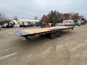 New 2024 IRON BULL Power Tilt Trailer / 102" Wide x 24' Long / 2-7,000# Electric Brake Axles / Winch Plate / Scissor Hoist