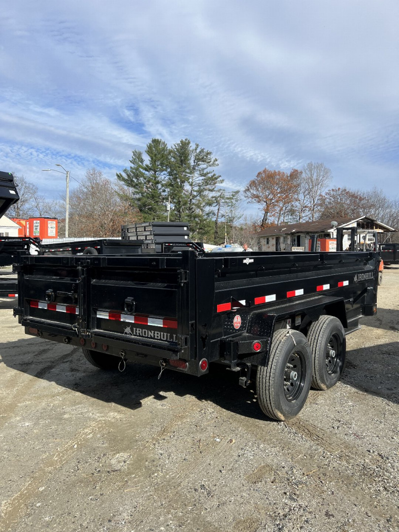 New 2024 Iron Bull Dump Trailer / DTB Series / 83" Wide x 14' Long / Telescopic Hoist / Ramp / Tarp / 24" High Sides