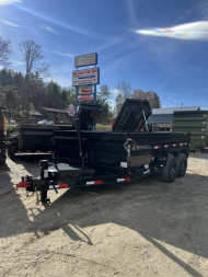 New 2024 Iron Bull Dump Trailer / DTB Series / 83" Wide x 14' Long / Telescopic Hoist / Ramp / Tarp / 24" High Sides