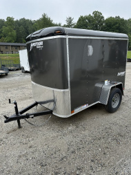 New 2025 Homesteader Trailer / Challenger Series / 5x8 / 5'7" Interior Height / Single Swing Rear Door / 32" Side Door / 24" Stoneguard / .030 Charcoal Gray Aluminum