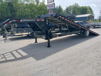 New 2024 Iron Bull Trailers TDG Series 102" Wide x 26' Long Power Force Tilt Hydraulic Jacks 8,000# Axles