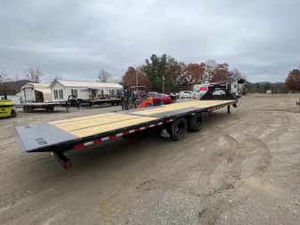 New 2023 Iron Bull FHG Hydraulic Dove Tail 102" x 32' 2 10K Axles, Dual Jack Hand Crank