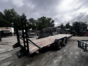 New 2022 IRON BULL Equipment Trailer / 83" x 22' ( 20' Flat 2' Dovetail ) / 2-8,000 # Electric Brake Axles / Flip Up Ramps